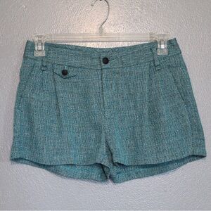 Rag & Bone Teal Black Tweed Pleated Shorts 4